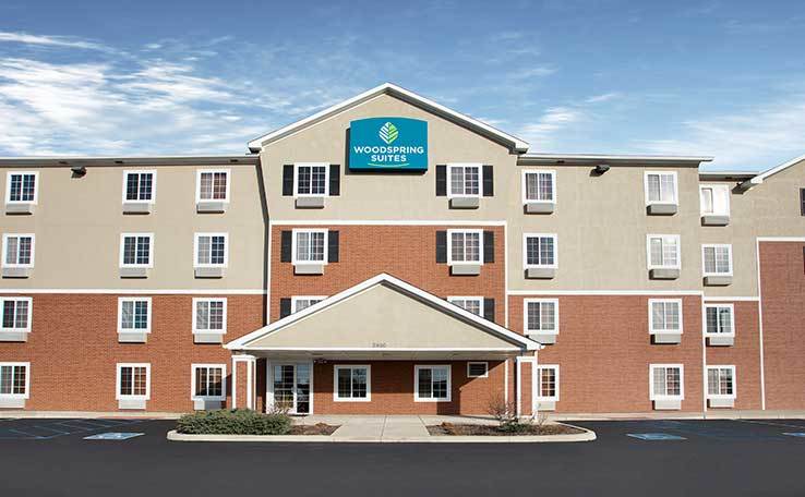 WoodSpring Suites Fort Wayne Extended Stay Hotel Exterior 1 738x456~800